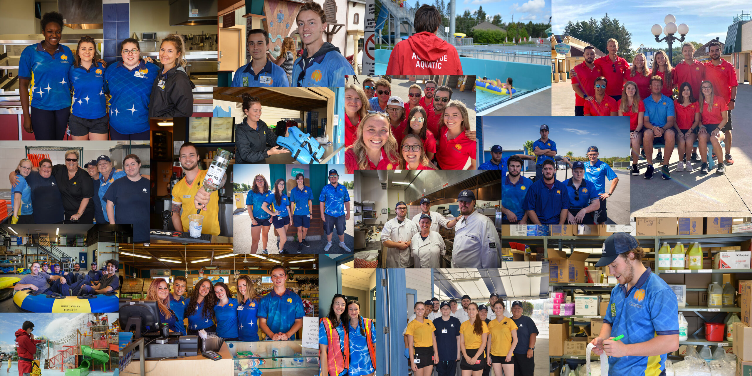 Team montage featuring Calypso Waterpark employees in action