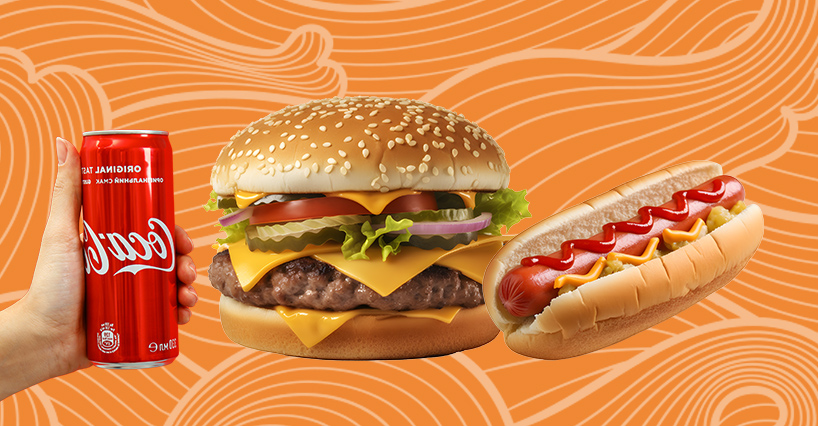 hotdog Hamburger, hotdog and fries